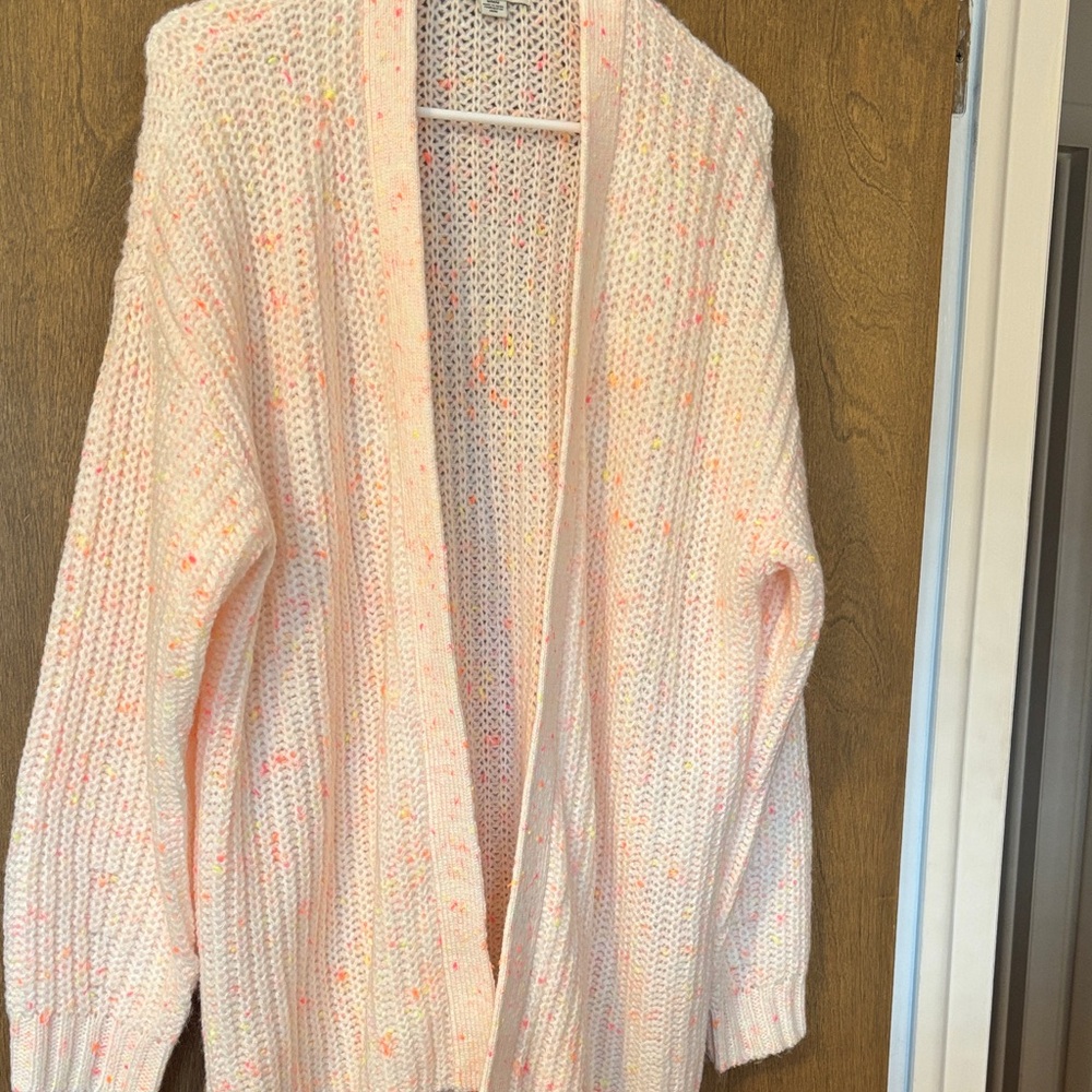 American Eagle Outfitters Light Pink Speckled Cardigan